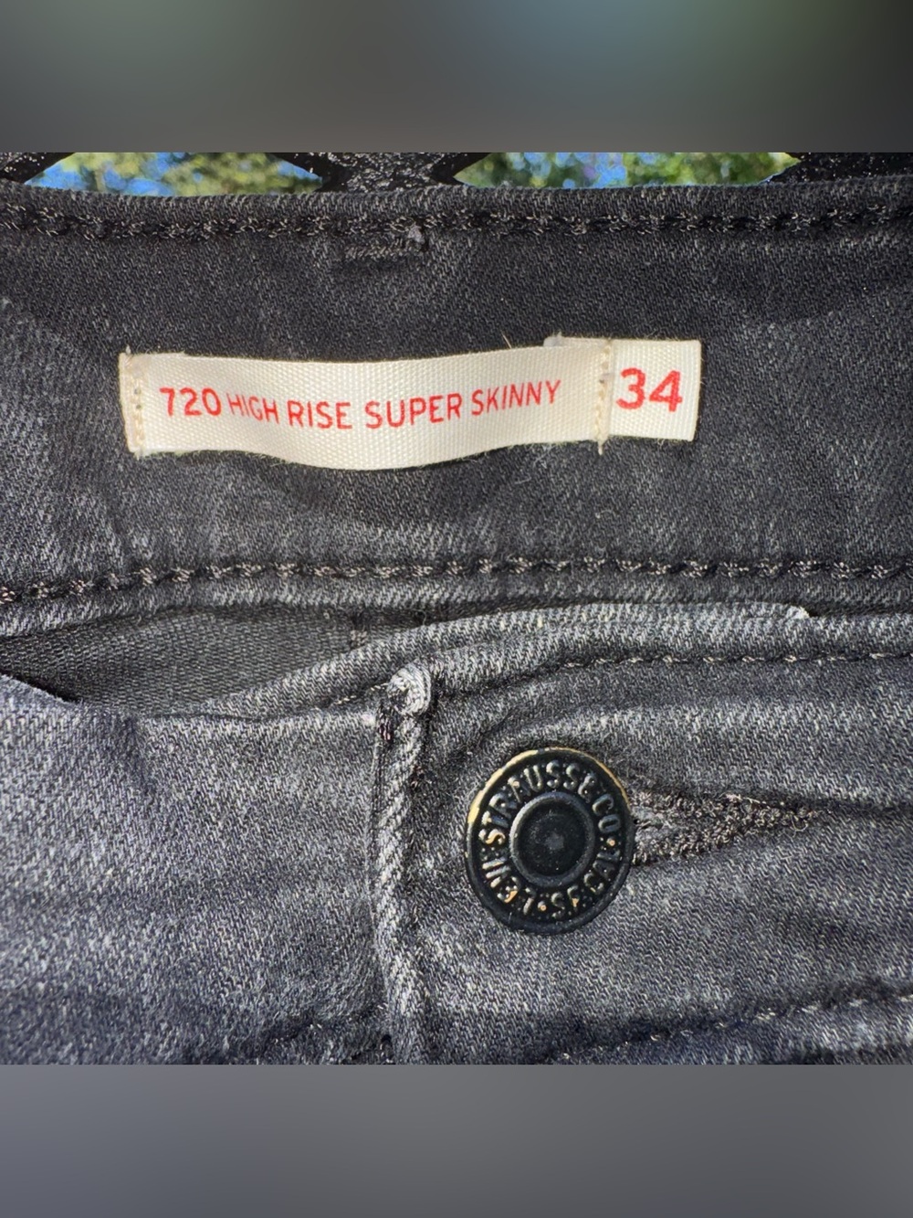 LEVI’S 720 High Rise Super Skinny Black Stretch Jeans Plus Size 34 - Picture 14 of 16